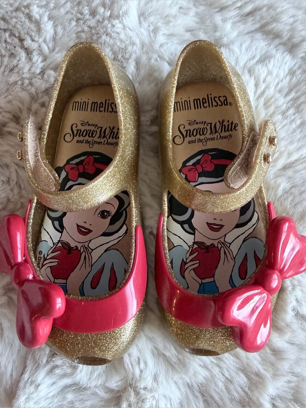 Mini Melissa Snow White Glitter Shoes Size 6